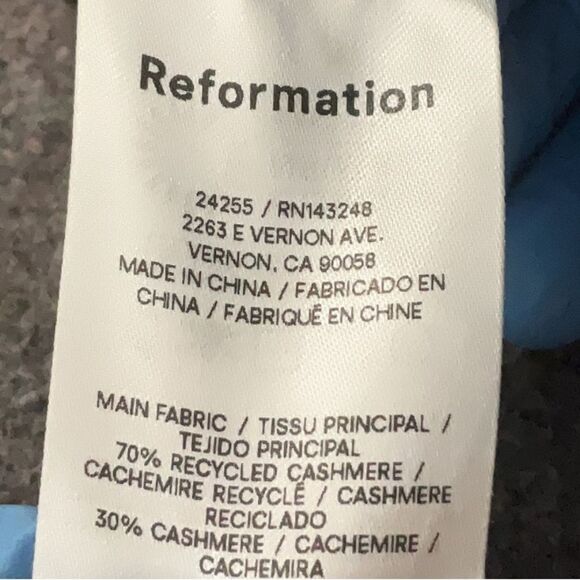 Reformation 100% Cashmere Cropped Mock Neck Sweater Black Size X-Small - Picture 6 of 8